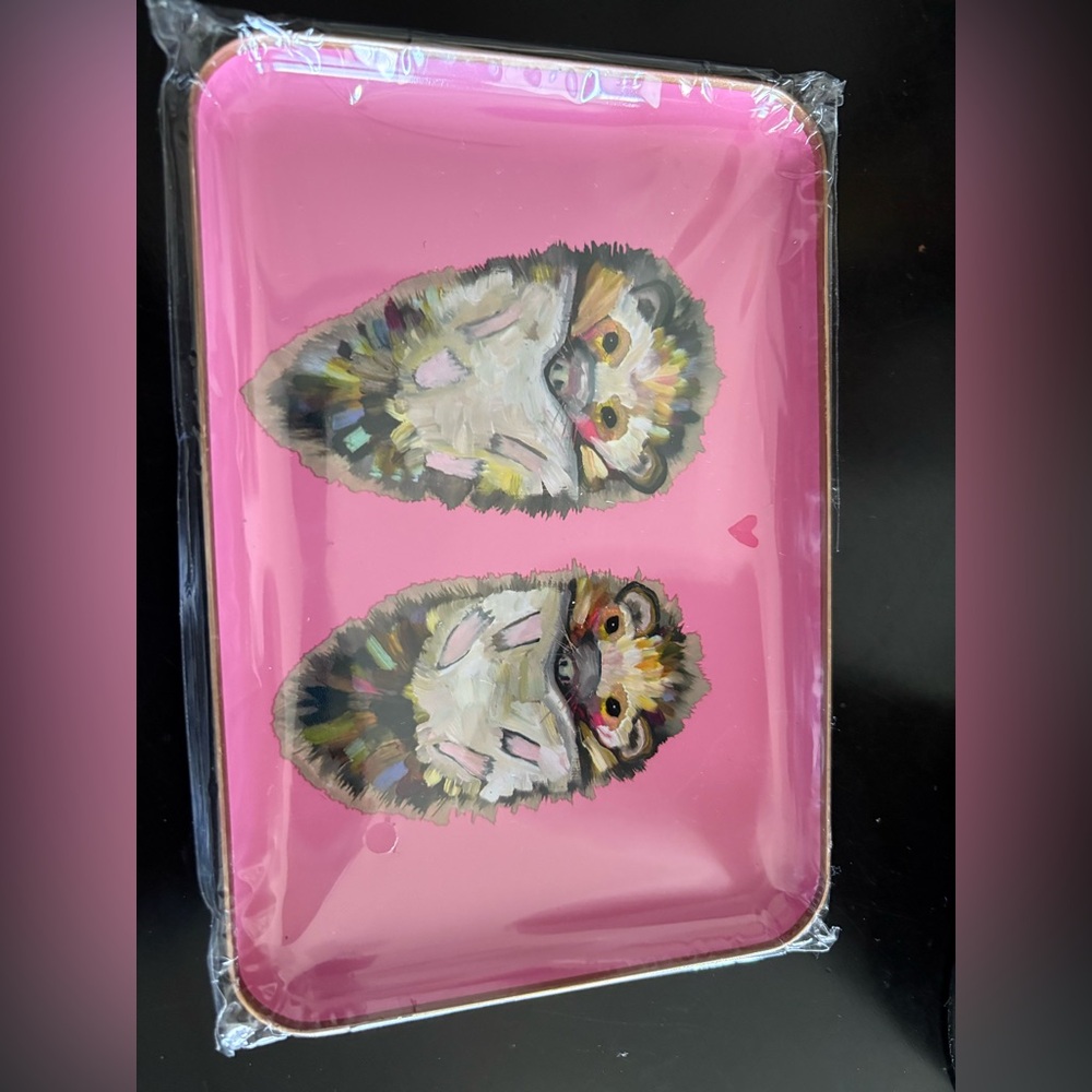 Justina Blakeney Design Pink Hedgehog Metal Catchall Tray